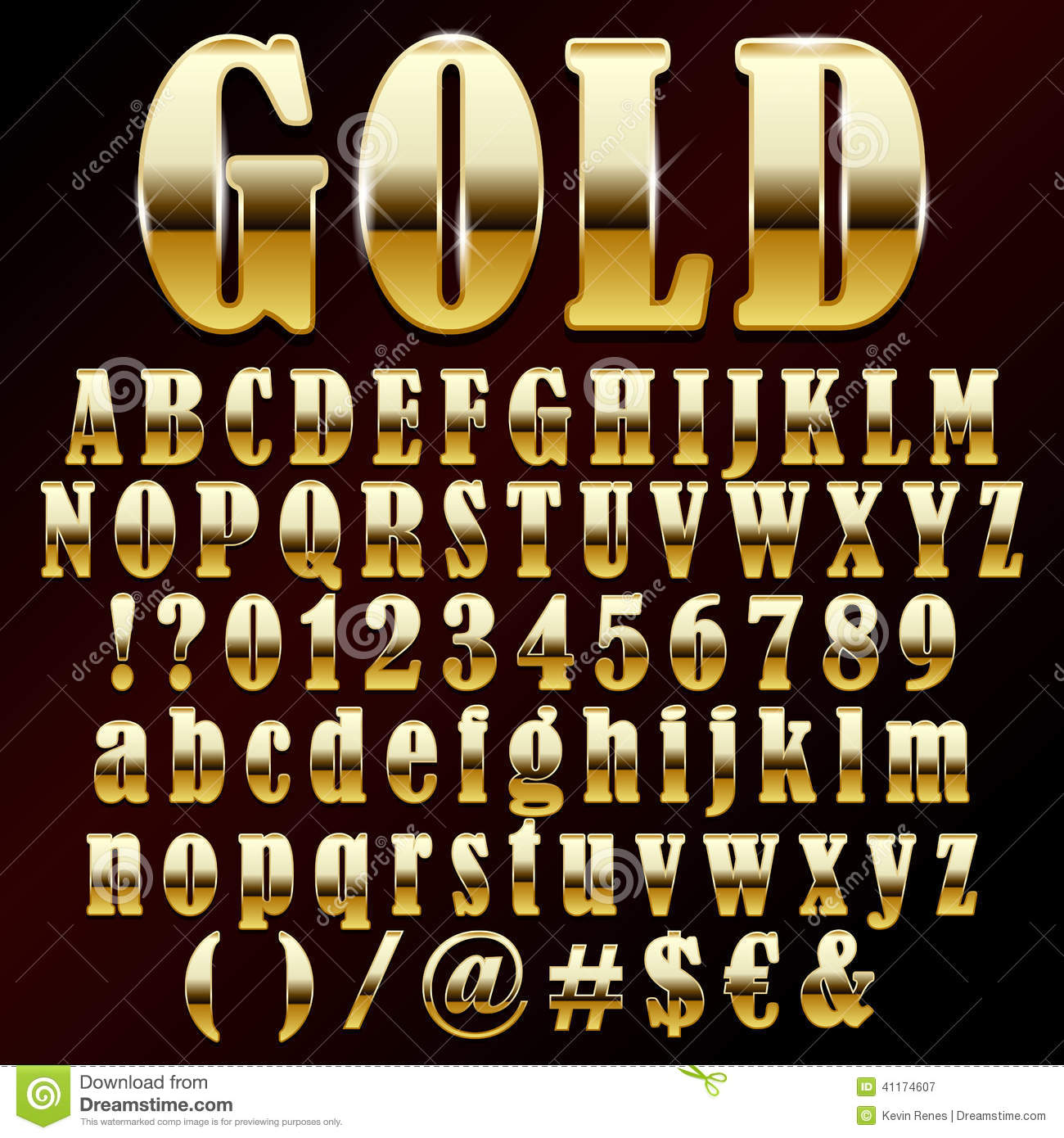 metallic gold font generator